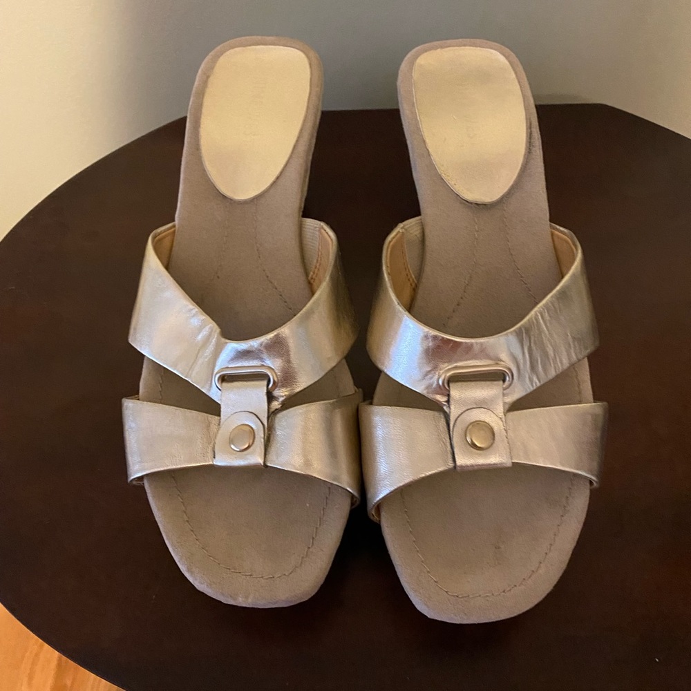 Gold Metallic Platform Wedge